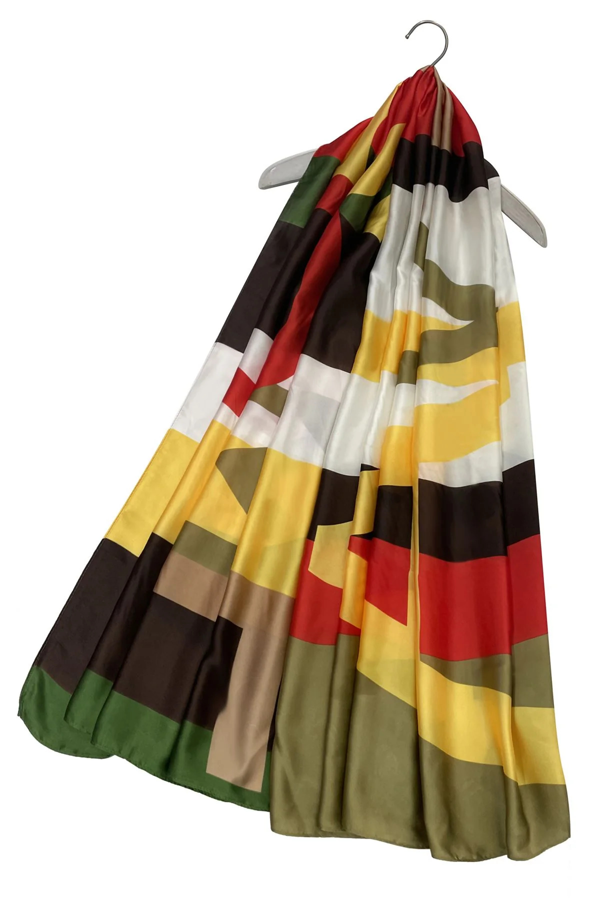 Bold Colour Silk Scarf - Red Yellow