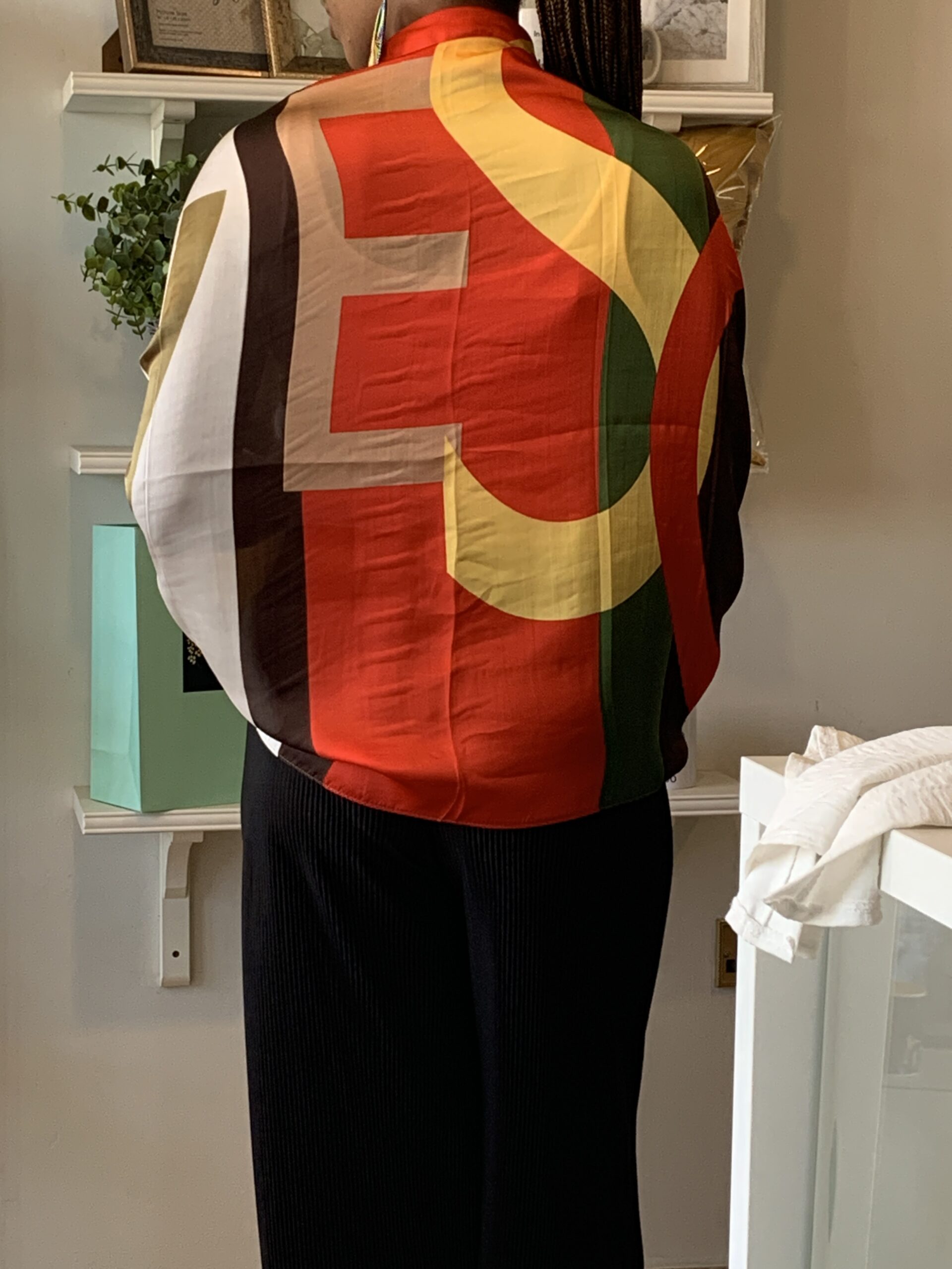 Bold Colour Silk Scarf - Red Yellow - Image 2
