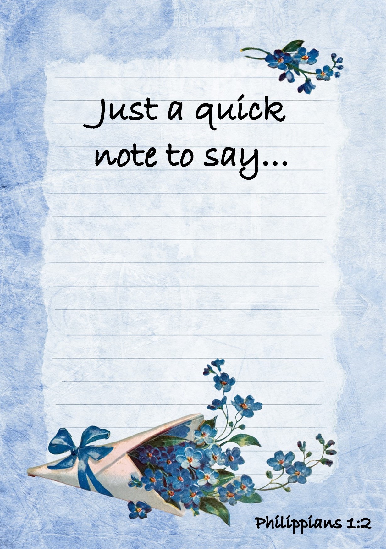 Just A Quick Note To Say Card